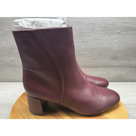Naturalizer River Ankle Boot Leather Bootie | Cabernet Sauvignon Red Leather 11 - Picture 1 of 8